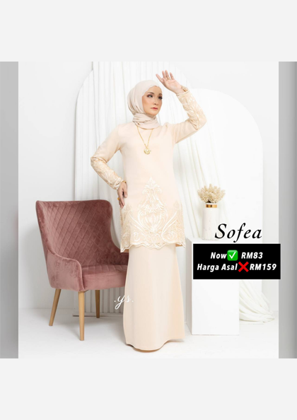JANNA SOFEA KURUNG MODEN YS: RM79 with lace, cool material, easy iron, limited time promo. Order via DM or WhatsApp.